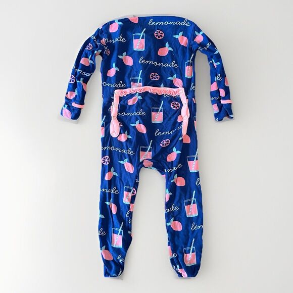 KicKee Pants Size 12-18 Months Bamboo Coverall Full Zip Blue Pink Lemonade - Picture 2 of 6